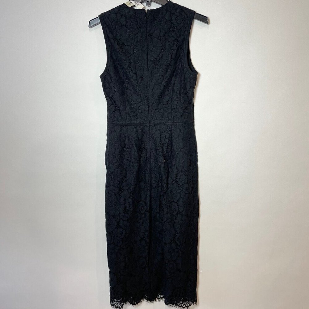 Diane von Furstenberg Sleeveless Lace Pencil Sheath Midi Dress 2XS Black Floral - Picture 5 of 10